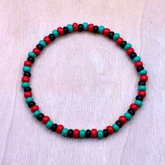 Red Black and Green Bracelet ** RBG Bracelet ** Pan-African flag ⚠️ NOTE: Please do NOT guess wrist size! Always measure your wrist :) ❤️ ★ Bead shades may vary slightly from picture (due to stock availability; screen resolution)★ Great to rep any Red ❤️, Black 🖤, Green💚 Flags or if you just love this color combination! 📌 OPTIONS A) RBG ONLY -- includes (1) Bracelet B) RBG + All Black Set -- includes (2) Bracelets C) RBG + All Green Set -- includes (2) Bracelets D) RBG + All Red Set --   incl Casual Red Stretch Bracelet As A Gift, Casual Red Stretch Bracelet As Gift, Casual Red Stretch Bracelet For Gift, Casual Red Beaded Bangle Bracelets, Red Casual Wristband As Gift, Casual Red Wristband As Gift, Casual Red Wristband For Gift, Casual Red Bangle Bracelets, Casual Red Bangle Bracelet