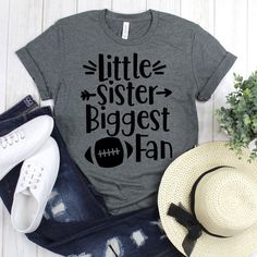 Football Season Shirt - Little Sister Biggest Fan Arrow Sister - Game Day Shirt - Football Mom TShirt Shirts》》》》FAVORITE OUR SHOP TO GET AMAZING DEALS EVERY WEEK!《《《《Click Below 👇👇👇👇👇👇👇https://www.etsy.com/shop/GreyisthenewblackCo+ Poly/Cotton Blend+ Exclusive T-shirt branded unisex tee designed and printed in the USA.+ Professionally printed super soft funny and awesome tees.+ Our lightweight fitted tees are made from ultra soft ringspun cotton to get that comfortable fit and feel.+ Sati Funny Grandma Shirts, Gigi Shirts, Camper Shirt, Football Mom Shirts, Mom Tshirt, Custom Design Shirts, Shirt Football, Mom Life Shirt, Custom Printed Shirts