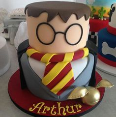 a harry potter birthday cake on a table