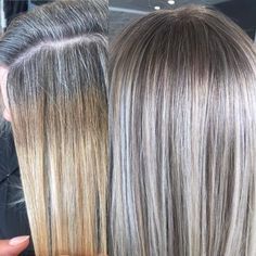 5 idées pour mélanger les cheveux gris avec des reflets et des reflets Grey Hair Transformation, Beige Hair, Grey Hair Inspiration, Covering Gray Hair, Gray Hair Growing Out, Transition To Gray Hair