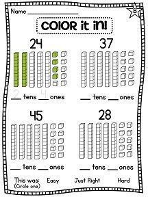 the color it in worksheet for numbers