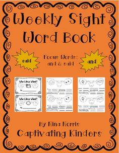 the weekly sight word book and captivity for children to use in their homeschool