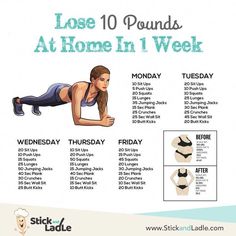 a woman doing exercises to lose 10 pounds at home in 1 week