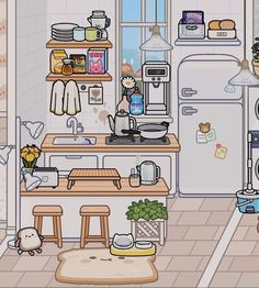 the kitchen is clean and ready for us to use in this time lapse image