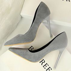 Eco Solid Classic High Heels    Women Pump Size22232425262728343638404244464579101112Note 1:Size tag of the shoes show Chinese size,which are not the European size.        �       but they are exactly the same length as the European size which you ordered.Note 2:Colors on your computer monitor may differ slightly from actual product colors,It depend on your monitor settings. Elegant Gray Spring Heels, Chic Gray Pointed Toe Heels, Gray Heels For Spring Party, Gray Party Heels For Spring, Gray Closed Toe Heels For Party, Gray High Heels For Spring, Elegant Gray Round Toe Heels, Elegant Gray High Heels, Gray Heels For Formal Occasions