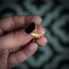 Whale earrings, gold tiny whale dangle earrings Whale Earrings, Whale Jewelry, Jewelry Design Studio, Brass Earring, Gold Skull, Goth Jewelry, Ocean Jewelry, Fan Earrings, Tiny Earrings