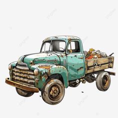 cartoon old truck full of junk and speech bubble in smooth gradient style old truck junk png Old Truck Drawings, Work Signs, Texture Inspiration, Old Truck, Speech Bubble, Bird Drawings, Old Trucks, Bubbles, Trucks