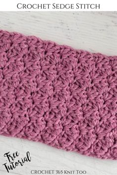 the crochet edge stitch is shown in pink