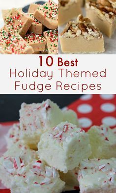 holiday themed fudge recipes with text overlay