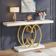 55" Narrow Console Table Gold Entryway Table, Marble Entryway, Table For Hallway, Gold Accent Table, Modern Sofa Table, Gold Console Table, Narrow Sofa, Modern Console Table, Console Entryway