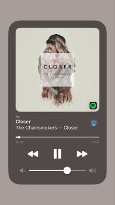 an iphone screen with the text closer on it and other audio player options below