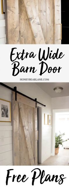 an old barn door has been transformed into a sliding barn door