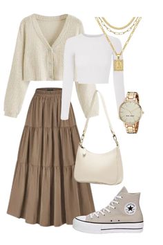 Outfits Ideas Long Skirt, Outfit Ideas For Long Skirts, Fit With Long Skirt, Tops To Pair With Skirts, Outfit For Long Skirt, Long Aesthetic Skirt, Long Skirt Outfit For Winter, Long Skirt Style Fashion Ideas, Long Cardigan With Skirt