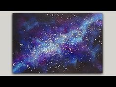 an acrylic painting of the night sky