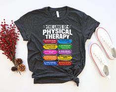 Physical Therapy Shirt, Physical Therapy Gifts Shirt, Physical Therapist Shirt, Physical Therapy Assistant Gift T-Shirt, PTA Tee BELLA CANVAS 3001&3501 UNISEX SHORT SLEEVE ADULT SHIRTS Please free to contact me for more options (color,size, product etc.) DESIGN/FABRIC/CARE INFO * This updated unisex essential fits like a well-loved favorite. Super soft cotton and excellent quality print makes one to fall in love with it over and over again. * 100% Airlume combed and ringspun cotton (fiber content may vary for different colors. Solid colors are 100% cotton, heather colors are 52% cotton, 48% polyester (Athletic Heather and Black Heather are 90% cotton, 10% polyester) * Light fabric (4.2 oz/yd² (142 g/m * Retail fit, tear away label, runs true to size * Machine wash: warm (max 40C or 105F); Gift For Therapist