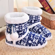 JUKPOP New Knit Wool Soft Warm Winter Plush Slippers Soft Mute Home Slippers Cute Ball Women Slippers High Quality Indoor Shoes JKP1641 Warm Casual Winter Slippers, Cozy Blue Winter Slippers, Indoor Shoes Slippers, 3d Butterfly Wall Stickers, Indoor Shoes, Plush Slippers, Home Slippers, Wool Slippers, Women Slippers