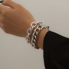 Keep it classic with these sleek silver-plated bracelets boasting a simple curb chain design. Includes two silver-plated curb chain bracelets (two bracelets total) 6.2'' long with 1.9'' extender Lobster claw clasp Silver-plated copper Curb Chain Bracelet, Silver Plated Bracelet, Chain Bracelets, Chain Design, Curb Chain, Lobster Claw, Bracelet Set, Chain Bracelet, Silver Plate