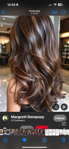 Golden Brown Highlights On Brown Hair, Sunkissed Hair Highlights, Chocolate Cherry Brown Hair, Hair Colora, Cherry Brown Hair, Highlights Brown Hair Balayage, Sunkissed Hair Brunette, Sunkissed Hair, Medium Length Brown Hair