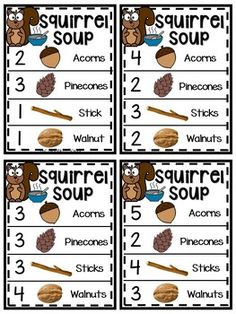 four square labels with words and pictures to describe what they are in the food groups