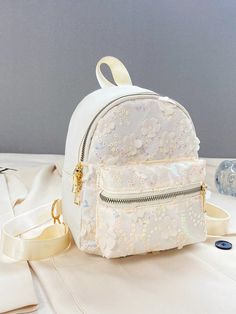 Beige Casual,Preppy,Daily Collar  Polyester Animal,Cartoon Classic Backpack Embellished   Kids Bags & Luggage Fashionable Kids, Sequin Backpack, Work Backpack, Mini Coin Purse, Small Shoulder Bags, Backpack For Women, Childrens Backpacks, Boys Backpacks, Animal Cartoon