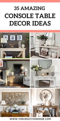 the ultimate guide to amazing console table decor ideas for your living room or dining room