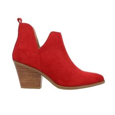 The Sassy Pants Booties feature a faux suede upper, simple pull-on entry with a pull tab, and a cushioned footbed. Size: 6.  Color: Red.  Gender: female.  Age Group: adult. Cowboy Ankle Boots, Sassy Pants, Casual Ankle Boots, Pull Tab, Faux Suede, Gender Female, Clothing And Shoes, Age Group, Cowboy