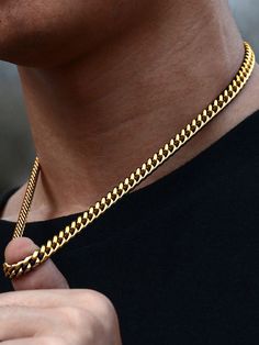 1pc Simple Stainless Steel Chain Men's Chain Necklace Daily Gift Yellow Gold Sporty,Hip-hop   Stainless Steel     Men Fashion Jewelry, size features are:Bust: ,Length: ,Sleeve Length: Chunky Gold Jewelry, Men Chain, Thick Necklace, Diamond Decorations, Mens Fashion Jewelry, Daily Gift, Mens Chain Necklace, Chain Necklaces, Gold Chain Necklace