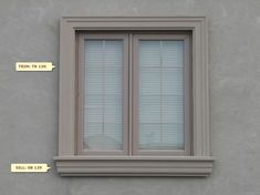 an image of a window with measurements on it