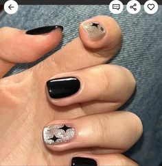 Black Cat Eye Nails, Black Star Nails, Acrylic Nails Black, Black Cat Eye, Eye Nails, Black Cat Eyes, Cat Eye Nails, Nails Black