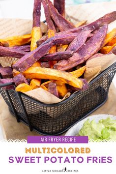 sweet potato french fries made in the Air fryer Fries In The Air Fryer, Lime Dip, Fried Chips, Best Appetizer Recipes, Small Food Processor, Potato Fries, Potato Side Dishes, Best Side Dishes, Side Recipes