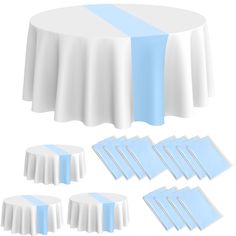 a set of table cloths and place settings for a wedding or other special event