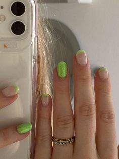 Nailart Ideas, Lime Green Nails, Pink Gel, Nail Arts