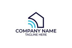 a house logo with water waves coming out of the roof, and it is ready to be used as a real estate agent