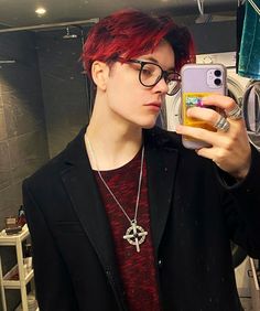 Men’s Dark Red Hair, Red Dyed Hair Men, Red And Black Hair Male, Guys With Red Hair Dyed, Red Hair Punk Guy, Red Bangs, Red Hair Men, Dyed Hair Men, Mens Hairstyles Medium