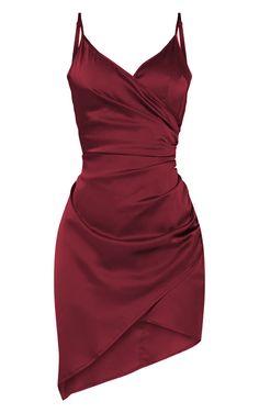 Satin Wrap Dress Short, Satin Wrap Dress, Wrap Dress Short, Short Homecoming Dress, Dress Shapes, Homecoming Dress