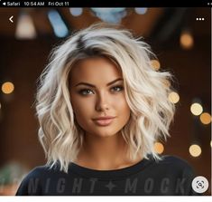 Short Hairstyle Women Platinum Blonde, Blonde Textured Hair, Blonde Wavy Bob With Bangs, Short Haircuts 2024, Easy To Style Haircut For Women, Ash Blonde Balayage Bob, Volume Bob Hairstyles, Shoulder Length Blonde Bob, Blonde Haircuts Short