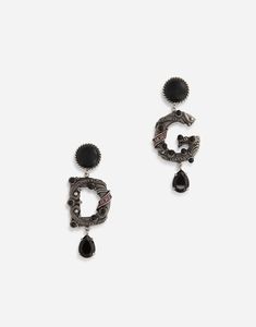 Women's Jewelry and Bijoux | Dolce&Gabbana Dolce Gabbana Jewelry, Dolce And Gabbana Earrings, Dg Logo, Flower Pendant Necklace, Leverback Earrings, Themed Jewelry, Black Rhinestone, Cross Pendant Necklace