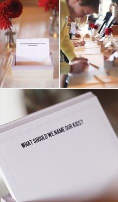 DIY Guest Cards | 10 Ways To Keep Your Guests Entertained At Your Wedding Best Marriage Advice, Advice Cards, Good Marriage, What Is Your Favorite, Wedding Games, At The Table, The Plan