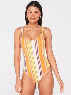 Mango stripes print swimsuit B Cup, Print Swimsuit, High Leg Boots, Stripe Print, How To Take Photos, Order Online, Womens Swimwear, 12 Months, Mango