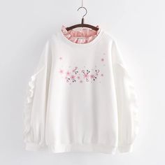 Pretty Sakura Flowers Hoodie PN4645 ●Size: Length 63 cm,bust 114 cm,shoulder 56 cm,sleeve 46 cm. ●Material:cotton ●About Shipping: We attach great importance to the orders of each customer and parcel delivery. 1.Processing time: 2-3 business days. 2.Shipping time: 10-15 business days to US, please allow 3-4 weeks shipping to other country.(Shipping times can be affected by variable customs clearance times or public holidays.) Cute Long Sleeve Hoodie, Cute Hooded Cotton Sweater, White Cotton Hoodie Sweater, Long Sleeve Cotton Hoodie, White Hooded Cotton Sweater, White Hooded Top For Spring, Spring Long Sleeve Fleece Hoodie, White Hooded Sweater For Spring, White Crew Neck Outerwear For Spring