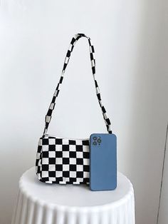 Bag For Love - Checkered Graphic Square Bag - Women Shoulder Bags Product Description Color Black and White Pattern Type Plaid Style Fashionable Bag Size Small Quantity 1 piece Type Square Bag Composition 100% Cotton Material Canvas Size Chart INCH CM Size Bag Width Bag Height Bag Length one-size 2.8 5.1 8.3 Size Bag Width Bag Height Bag Length one-size 7 13 21 Similar Products h2 { text-align: center; } .red-box { width: 100%; display: flex; flex-direction: row; flex-wrap: wrap; justify-content Black Square Canvas Bag For School, Trendy Black Square Baguette Bag, Black Square Canvas Bag With Adjustable Strap, Blue And White Pattern, Black And White Pattern, Plaid Fashion, Black & White, Square Bag, Bag Women