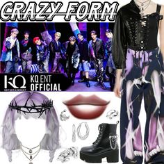 Ateez Outfits Inspired Crazy Form, Ateez Concert Outfit Ideas Plus Size, Ateez Concert Outfit, Korean Outfits Kpop, Outfit Concert