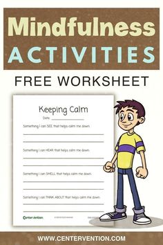 the mindfulness activities worksheet for kids to help them learn how to read and