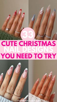 You are going to love these stunning Christmas nail designs! There are endless unique and simple Christmas nails that will look so good at any holiday party. Hope Nails Design, Hope Nails, Simple Christmas Nails, Classy Nail Designs, Holiday Nail Designs, Cute Christmas Nails, Christmas Nails Easy, Classy Christmas