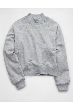 Structured heavyweight fleece/Mock neck/Ribbed cuffs & hem/This sweatshirt is Real Good: Made with the planet in mind & a promise to continue to do better. Mock Neck Sweatshirt, Do Better, Mock Neck, Women's Jeans, American Eagle Outfitters, American Eagle, Women Jeans, Shop Now, Sweatshirts Hoodie