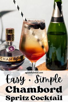 an easy and simple champagne spritz cocktail