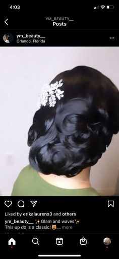 the back of a woman's head wearing a hair comb