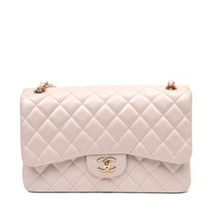 This Chanel Light Beige Lambskin Jumbo Classic Flap is in pristine condition. The highly sought-after Jumbo Classic is breathtaking in this feminine pairing of neutral light beige with rose gold hardware; rare and collectible. Quilted lambskin with rose gold tone interlocking CC twist lock on exterior flap. Press snap closure on interior flap with a leather lining. Elegant chain and leather entwined strap may be carried single or double. Dust bag included. Proudly offered from Only s for $9,500.00. Payment by bank wire only. Measurements: 12" x 7.5" x 4" drop: 13.5”/ 25” Please email for additional photos of this item PBF 12403 Bri Aesthetic, Chanel Bag Classic, Rose Gold Hardware, Trending Handbag, Vuitton Bag, Fendi Bags, Clothing Ideas, Classic Flap, Casual Backpack