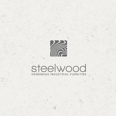 the logo for steelwood handmade industrial furniture, which is designed to look like an abstract