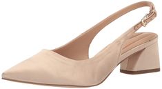 PRICES MAY VARY. Set on a modern and angular block heel, this pointed toe women's slingback pump exudes feminine allure. Women's low heels with leather, suede, patent, fabric, or faux leather upper partially made from recycled materials InFORMA comfort technology: Ergonomic insoles, contoured padding at key pressure points, and exceptional support for comfortable all day wear Women's low heel pumps with 2.25 inch wrapped block heel and slip on adjustable slingback buckle closure Pointed Toe pump Womens Low Heels, Low Heel Pumps, Low Block Heels, Slingback Pump, Franco Sarto, Low Heels, Business Casual, Party Wear, Block Heels